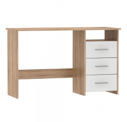 KONDELA PC stôl, dub sonoma/biela, LARISTOTE NEW