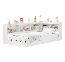 KONDELA Posteľ s roštom, biela, 90x200, TOSIA