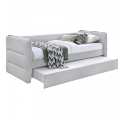 KONDELA Rozkladacia posteľ, sivá, TRINIA