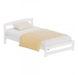 KONDELA Posteľ s roštom, biela, 120x200, AZRA