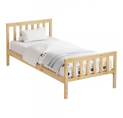 KONDELA Posteľ s roštom, prírodná, 90x200, ANATRA