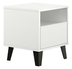 KONDELA Nočný stolík, biela, BOGAN NEW 1S