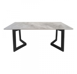 KONDELA Konferenčný stolík, sivý mramor/čierna, SOFIAN