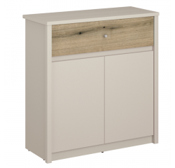 KONDELA Komoda, kašmír/dub evoke, KAROS 2D1S