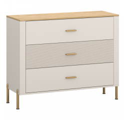 KONDELA Komoda, kašmír/dub kamenný, RUNOL 3S