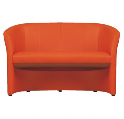 KONDELA Klubové dvojkreslo, ekokoža oranžová, CUBA