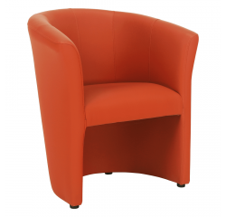 KONDELA Klubové kreslo, ekokoža oranžová, CUBA