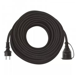 EMOS P01730 VONKAJSI PREDLZOVACI KABEL 30 M, 1 ZASUVKA, CIERNY, GUMA-NEOPREN, 250 V, 1,5 MM2