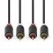 NEDIS ND-CABW24200AT100 STEREO AUDIO KABEL, 2X RCA, KONEKTOR, 2X RCA KONEKTOR, POZLATENY, 10M