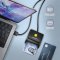 AXAGON CRE-SM3N, USB-A FLATREADER CITACKA KONTAKTNYCH KARIET SMART CARD (EOBCANKA), KABEL 1.3M