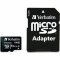 VERBATIM SDXC 64GB MICRO PAMATOVA KARTA PREMIUM UHS-I (U1) (70MB/S), V10, CLASS 10 + ADAPTER