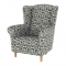 KONDELA Kreslo ušiak, látka patchwork N1, CHARLOT