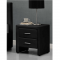 KONDELA Nočný stolík, ekokoža, čierna, CASTEL