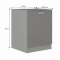 KONDELA Skrinka dolná, sivá extra vysoký lesk/sivá, PRADO 60 D 1F BB