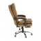KONDELA Kancelárske kreslo s podnožou, ekokoža hnedá, DRAKE