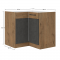 KONDELA Spodná rohová skrinka, sivá matná/dub lancelot, VEGA 90x90 DN 1F BB