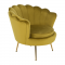 KONDELA Kreslo v štýle Art-deco, horčicová Velvet látka/gold chróm-zlatý, NOBLIN