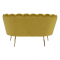 KONDELA Lavica v štýle Art-deco, horčicová Velvet látka/gold chróm-zlatý, NOBLIN