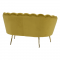 KONDELA Lavica v štýle Art-deco, horčicová Velvet látka/gold chróm-zlatý, NOBLIN