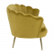 KONDELA Lavica v štýle Art-deco, horčicová Velvet látka/gold chróm-zlatý, NOBLIN