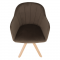 KONDELA Otočné kreslo, velvet látka, sivohnedá taupe/buk, DALIO