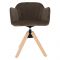 KONDELA Otočné kreslo, velvet látka, sivohnedá taupe/buk, DALIO