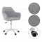 KONDELA Kancelárske kreslo, látka sivá/biela, SANTY