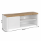 KONDELA TV stolík 1D/160, biely lesk/dub wotan, VILGO