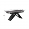 KONDELA Jedálenský rozkladací stôl, betón/čierna, 160-200x90 cm, MAJED