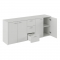 KONDELA Kombinovaná komoda, biela, HUGOS 180