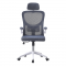KONDELA Kancelárske kreslo, sivá/biela, MAGUS