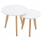 KONDELA Sada 2 konferenčných stolíkov, biela/buk, MALTO 2 NEW