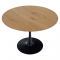 KONDELA Jedálenský stôl, okrúhly, dub/čierna, priemer 110 cm, REVENTON NEW