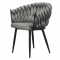 KONDELA Jedálenské kreslo, tmavosivá Velvet látka/čierna, BLER