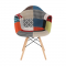 KONDELA Kreslo, patchwork/buk, TOBO 4 NEW
