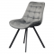 KONDELA Jedálenská stolička, tmavosivá Velvet látka/čierna, SAMIRA