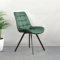 KONDELA Jedálenská stolička, tmavozelená Velvet látka/čierna, SAMIRA