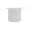 KONDELA Konferenčný stolík, biely mramor/MDF, priemer 80 cm, MAHIR TYP 1