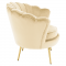 KONDELA Kreslo v štýle Art-deco, béžová Velvet látka/gold chróm zlatý, NOBLEO