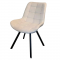 KONDELA Jedálenská stolička, béžová Velvet látka/čierna, SAMIRA