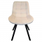KONDELA Jedálenská stolička, béžová Velvet látka/čierna, SAMIRA