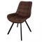 KONDELA Jedálenská stolička, tmavohnedá Velvet látka/čierna, SAMIRA