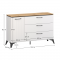 KONDELA Komoda, biela/dub evoke, VELIS 1D3S